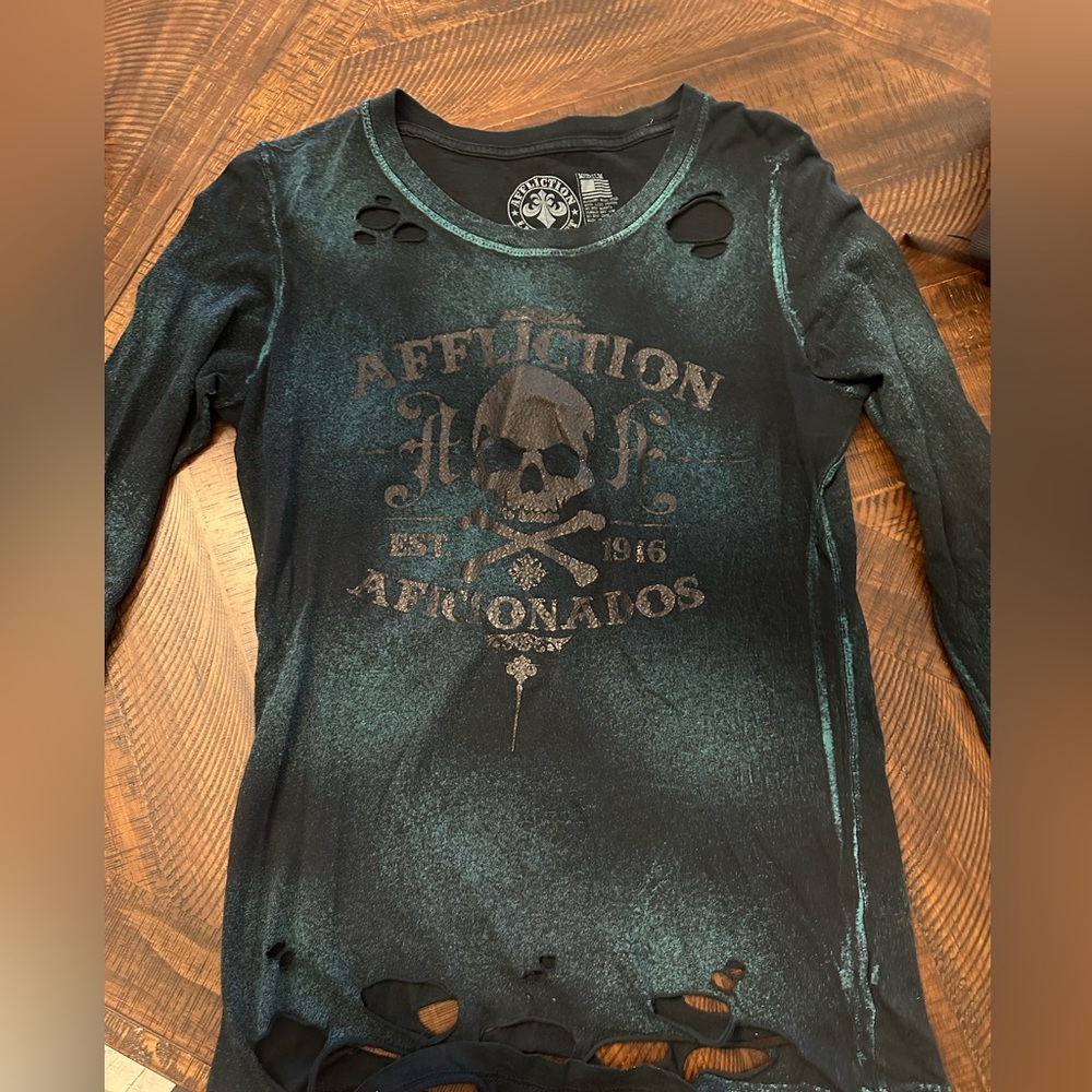 Affliction Black Long Sleeve women’s tops